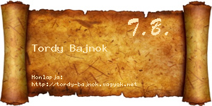 Tordy Bajnok névjegykártya